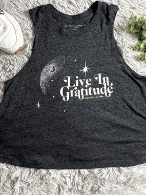 Spiritual Gangster Charcoal Sleeveless Graphic Tank - Live In Gratitude